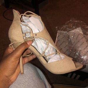 Tan Suede Heels Size 9